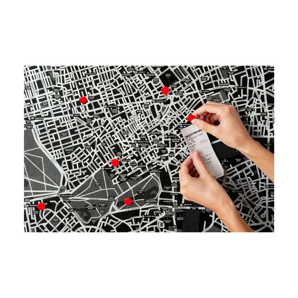 Hartă a lumii de perete Palomar Pin World, 126 x 68 cm, negru-image-4