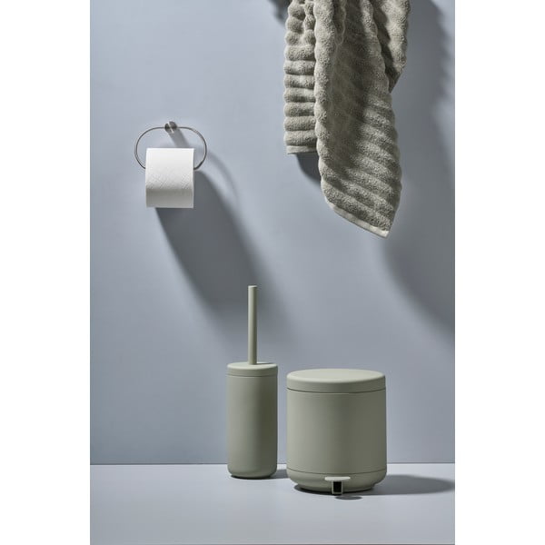Perie din ceramică pentru toaletă Zone Eucalyptus, gri verde-image-4