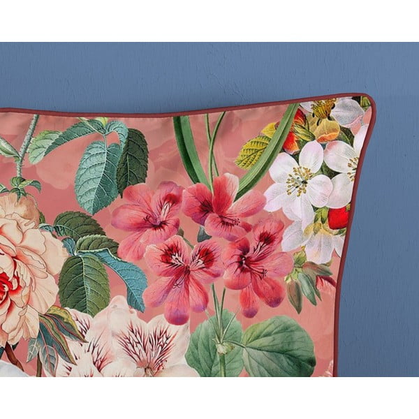 Lenjerie de pat din bumbac organic pentru pat de o persoană Descanso Flowery, 140 x 220 cm, portocaliu-image-3