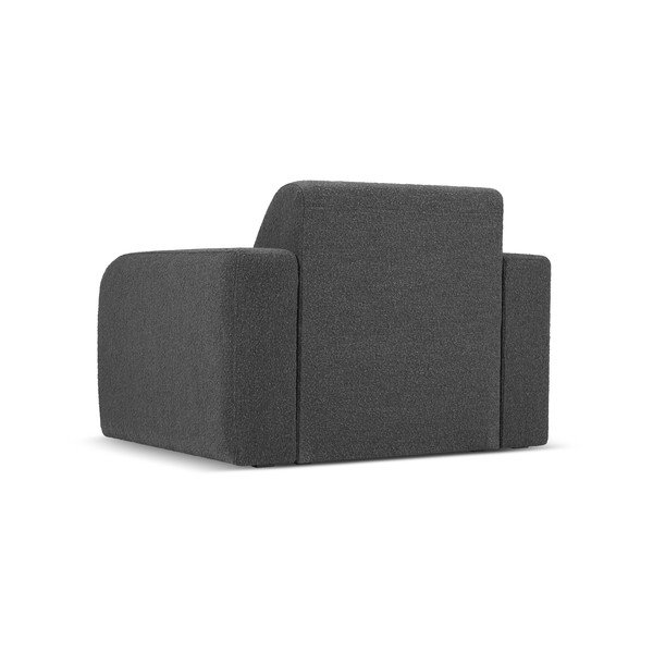Fotoliu gri închis cu tapițerie din stofă bouclé Molino – Micadoni Home-image-3