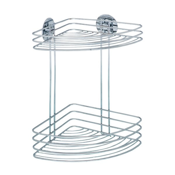 Etajeră de colț autoadezivă cu două rafturi Wenko Turbo - Loc, 20 x 26,5 cm-image-1