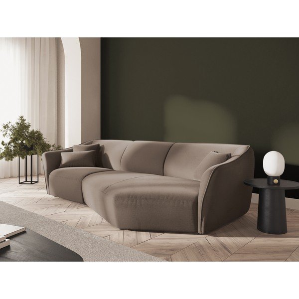 Colțar maro cu tapițerie din catifea Tokyo – Cosmopolitan Design-image-1