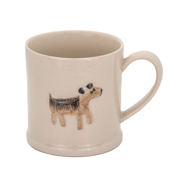 Cană bej din ceramică 225 ml Dog – Sass & Belle