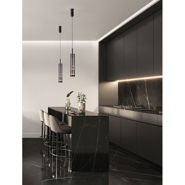 Lustră gri LED din sticlă ø 8 cm Bento – Nova Luce-image-1