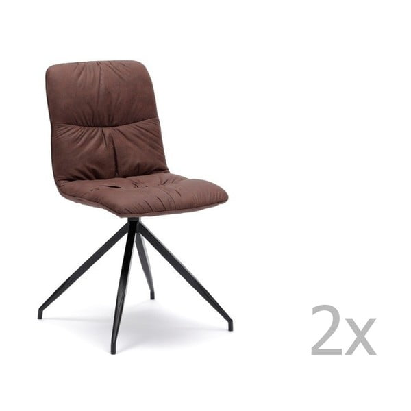 Set 2 scaune Design Twist Galena, maro