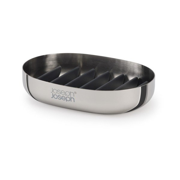 Săpunieră argintiu-lucios din oțel inoxidabil EasyStore Luxe – Joseph Joseph