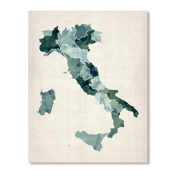 Poster cu harta Italiei Americanflat Sea, 60 x 42 cm