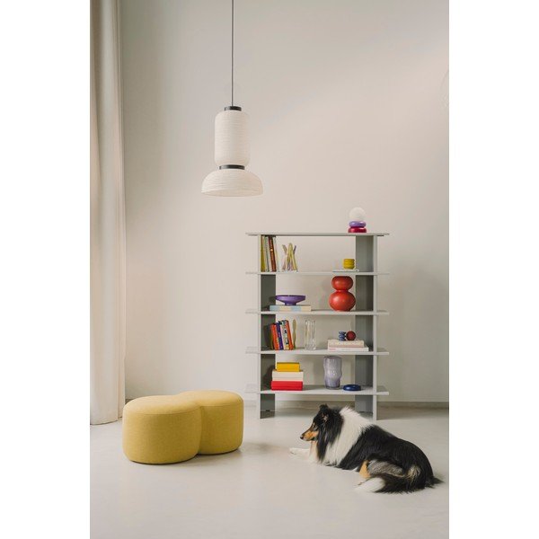 Bibliotecă gri deschis din metal 120x156x37 cm Hes – noo.ma-image-1