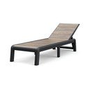 Șezlong de grădină maro din plastic ajustabil/pliabil Deco Porto – Keter