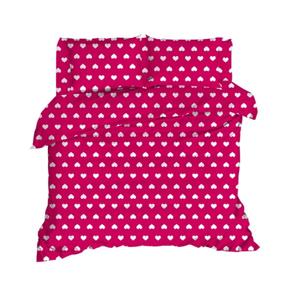 Lenjerie de pat dublu  roz din bumbac extinsă  cu cearșaf și cuvertură 240x260 cm Chole – Mijolnir