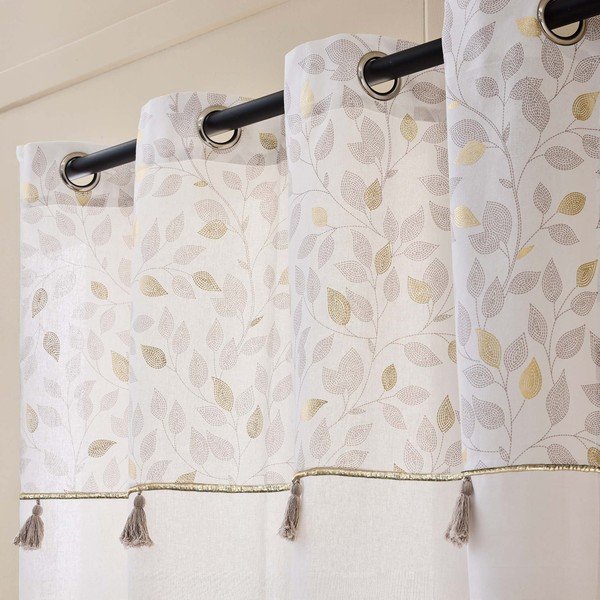 Draperie albă din amestec de bumbac 140x240 cm Duchesse – douceur d'intérieur-image-2