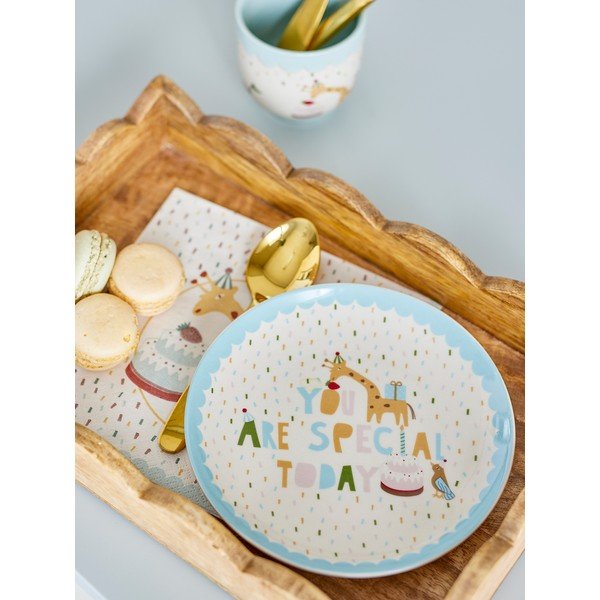 Farfurie pentru copii albastru-deschis/crem din gresie ø 16 cm Celebrate – Bloomingville Mini-image-2