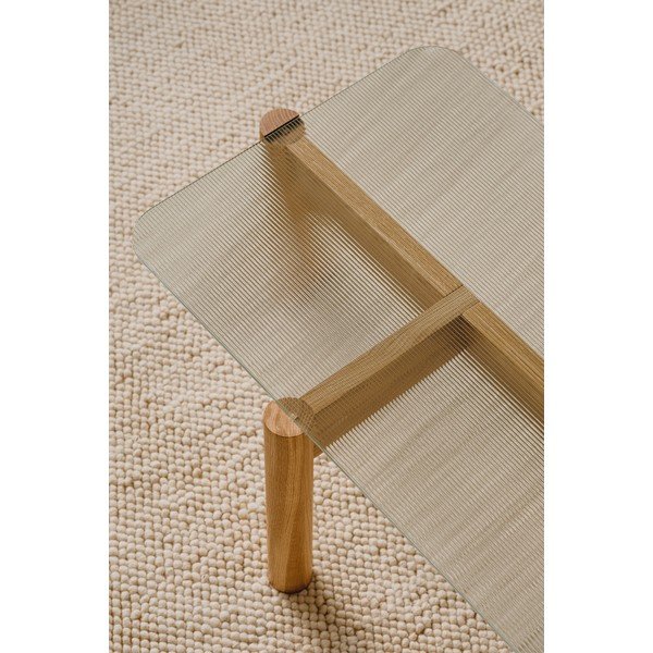 Măsuță de cafea în culoare naturală cu blat din sticlă 55x105 cm Kob – noo.ma-image-4