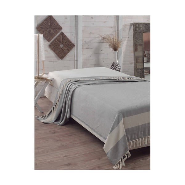 Cuvertură din bumbac pentru pat Baliksirti Grey, 200 x 240 cm