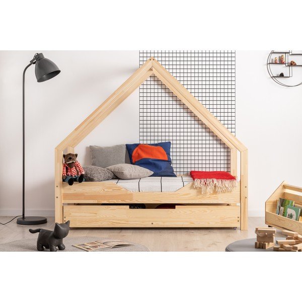 Pat tip căsuță din lemn de pin pentru copii Adeko Loca Bon, 80 x 180 cm-image-2