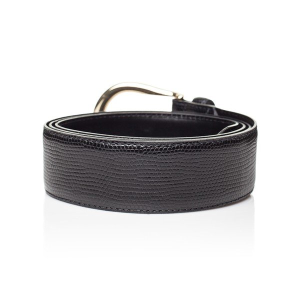 Curea din piele pentru femei Ferruccio Laconi Tyche, lungime 95 cm, negru-image-1