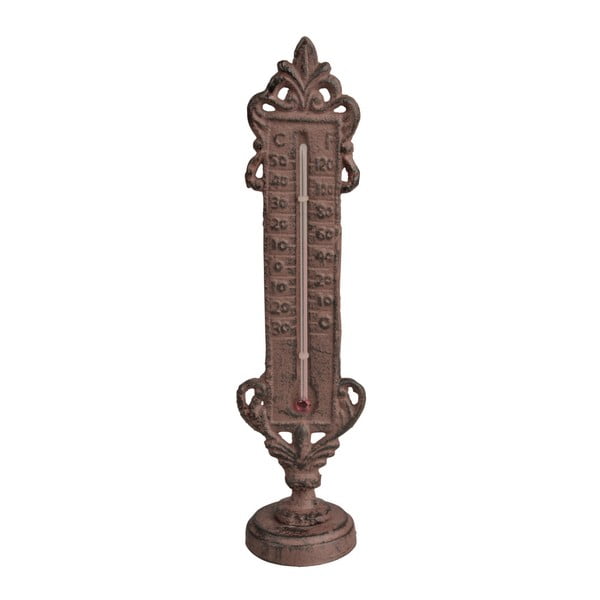 Termometru din fontă cu suport Esschert Design, înălțime 22,4 cm