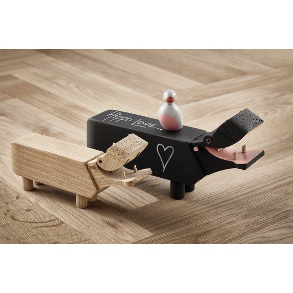 Statuetă din lemn masiv de fag Kay Bojesen Denmark Hippo-image-1