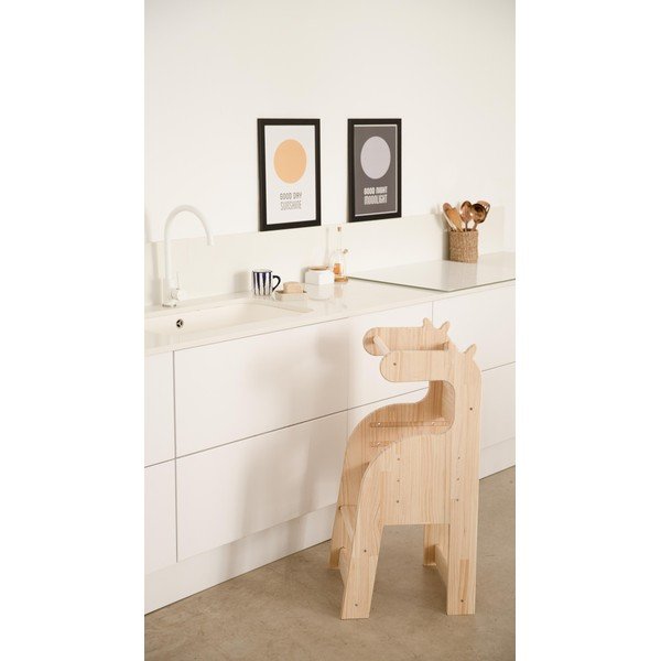 Scaun din lemn de pin pentru copii Little Nice Things Giraffe-image-1