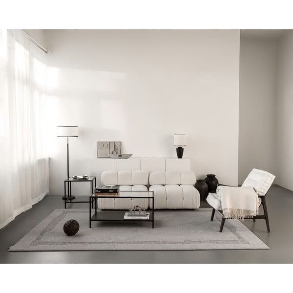 Covor gri din lână 200x300 cm Morphic Rocca – Agnella-image-4