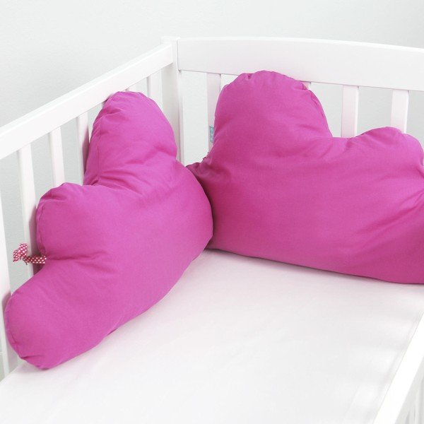Protecție din bumbac pentru pătuț Happy Friday Basic, 60 x 40 cm, roz fucsia-image-2