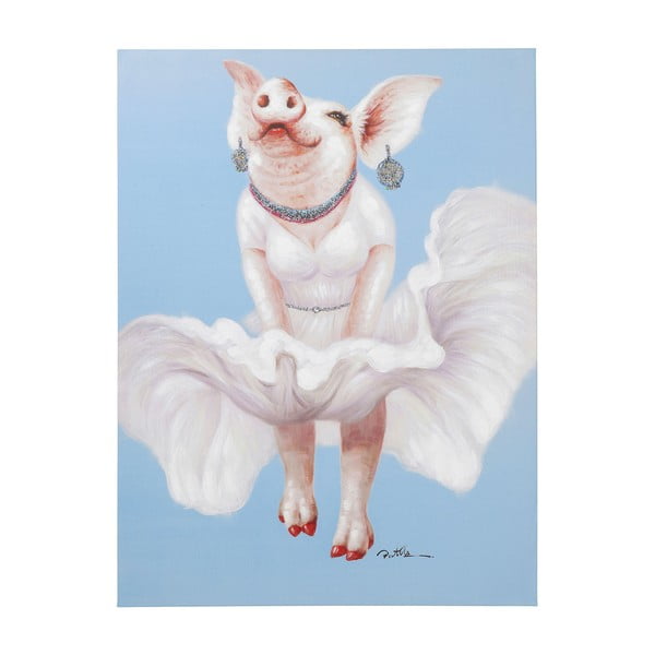 Tablou Kare Design Pig Diva, 120 x 90 cm