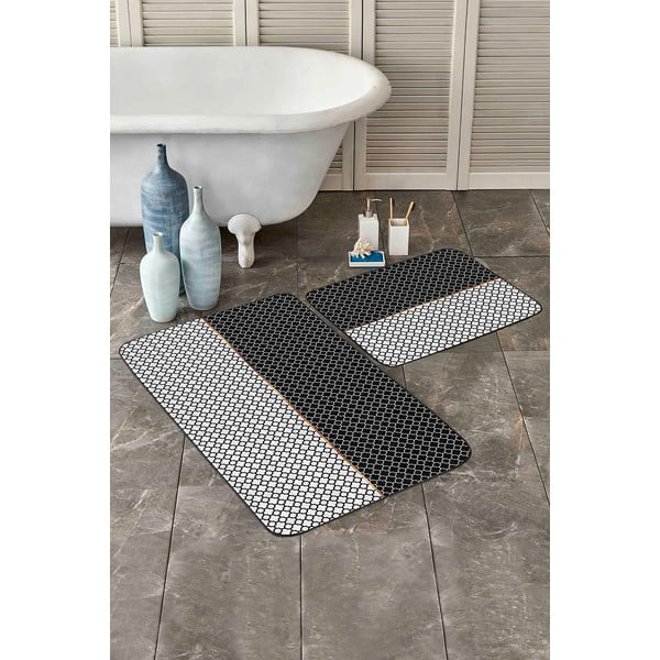 Covorașe de baie gri închis în set de 2 buc. 100x60 cm - Minimalist Home World-image-2