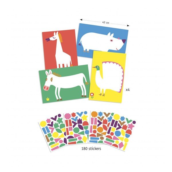 Set de artă cu stickere pentru copii Djeco „Forme colorate”-image-1
