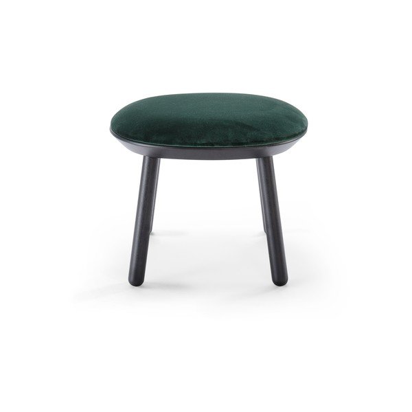 Taburet tapițat din catifea EMKO Naïve, verde-negru-image-2