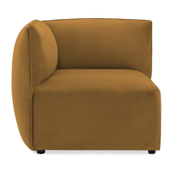 Modul colț stânga pentru canapea Vivonita Velvet Cube, galben muștar