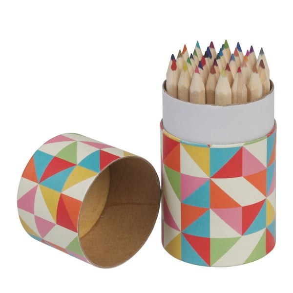 Set de 36 de creioane în tub decorativ Rex London Multicolour Geometric