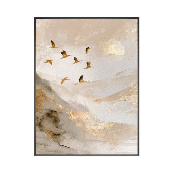 Tablou cu ramă imprimat 60x80 cm Golden Peaks II – Styler