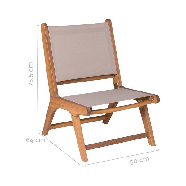 Fotoliu de grădină bej din lemn Nina – LDK Garden-image-2