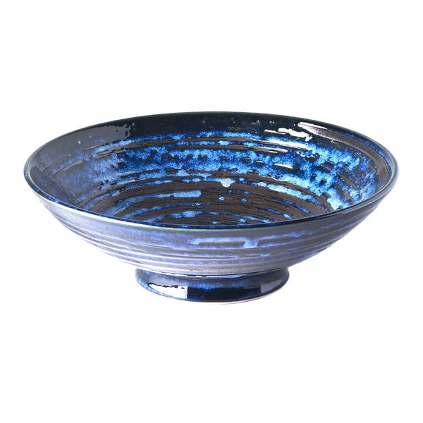 Bol servire din ceramică MIJ Copper Swirl, ø 25 cm, albastru