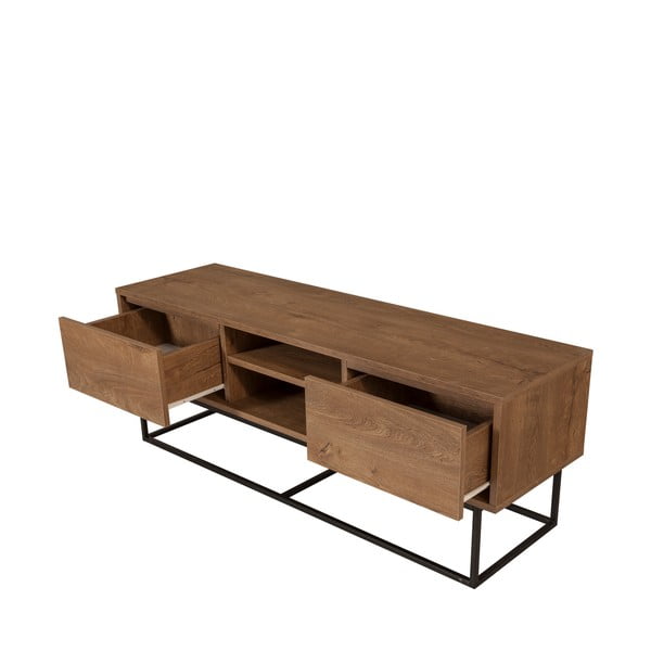 Comodă TV în culoare naturală cu aspect de lemn de nuc 140x50 cm Rodez – Kalune Design-image-2