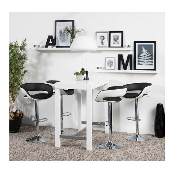 Set 2 scaune de bar Actona Grace, alb - negru-image-3