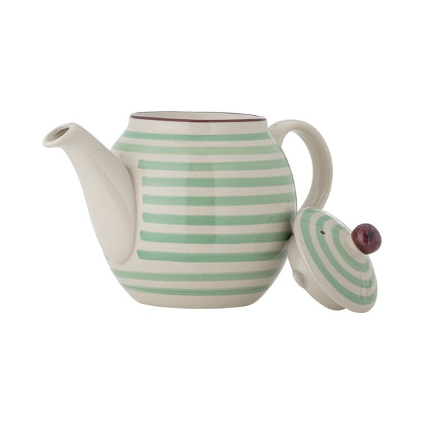 Ceainic din gresie ceramică Bloomingville Patrizia, 1,2 l, alb-verde-image-3