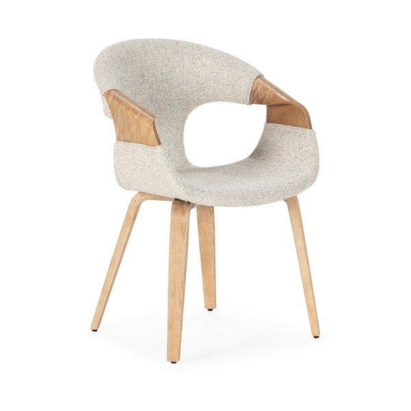 Set de scaune de sufragerie bej cu cotiere 2 buc. tapițat Elif – MOME