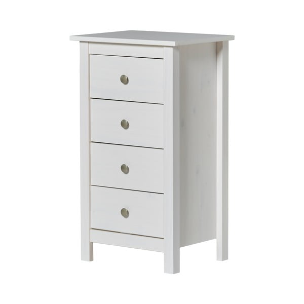 Comodă albă înaltă din lemn masiv de pin 46x80 cm Berna – Marckeric-image-2