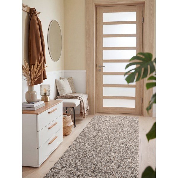 Covor tip traversă gri lavabil 80x240 cm Rocco Taupe – Elle Decoration-image-1