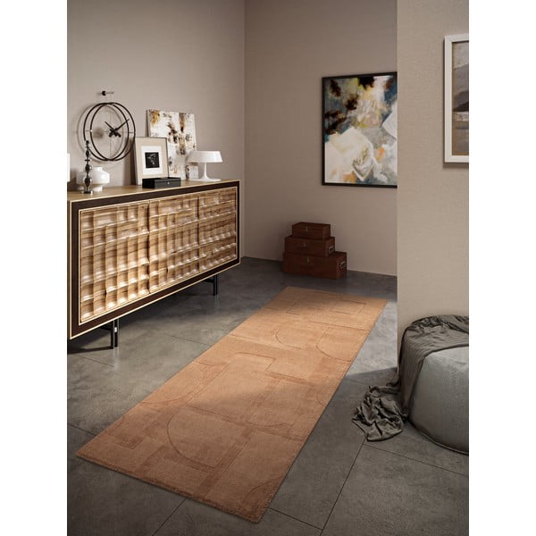 Covor tip traversă maro țesut manual din lână 80x250 cm Alexis – Villeroy&Boch-image-1