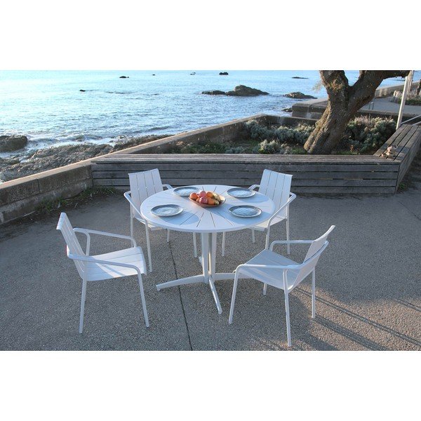 Masă  de grădină rotundă din aluminiu ø 110 cm Fleole – Ezeis-image-1