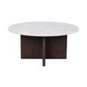 Măsuță de cafea albă/maro rotundă din marmură 90x90 cm Brooksville - Rowico