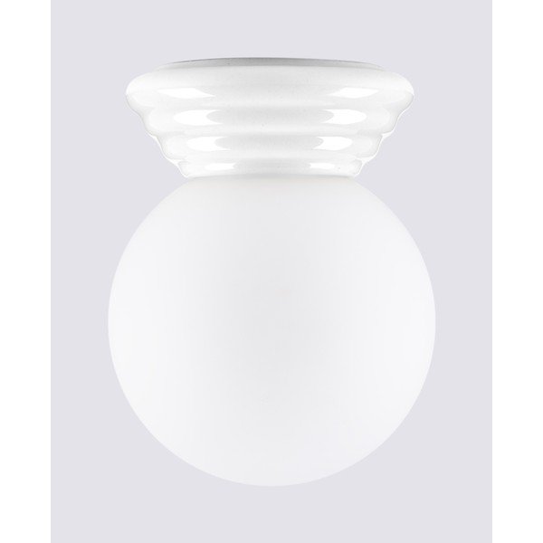 Plafonieră albă din ceramică cu abajur din sticlă ø 12 cm Farsa – Sollux-image-4