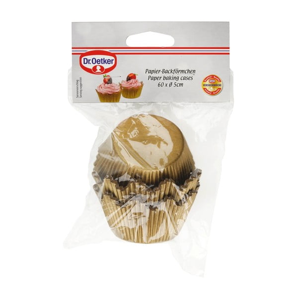 Set 60 coșulețe din hârtie pentru copt Dr. Oetker Gold, ø 5,5 cm, auriu-image-3