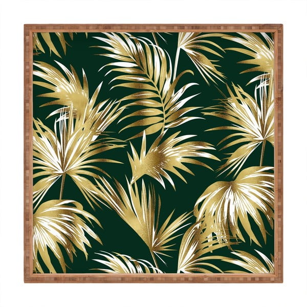 Tavă decorativă din lemn Palms, 40 x 40 cm