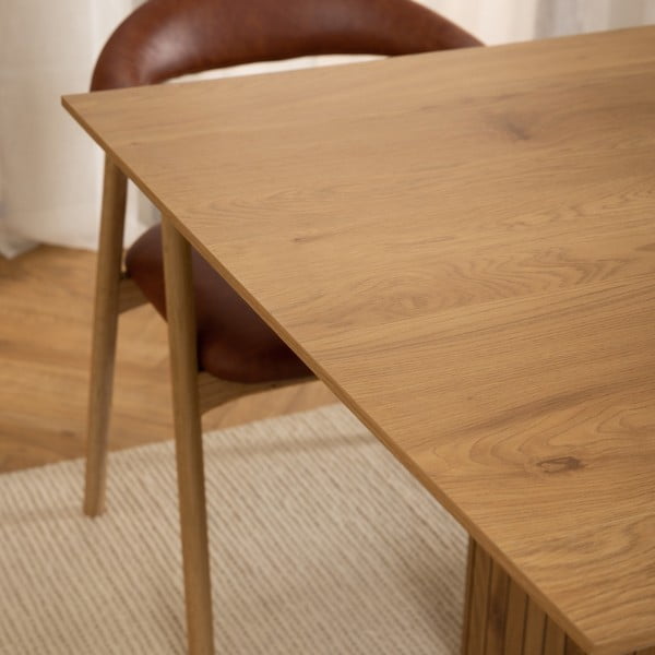 Masă de dining cu blat cu aspect de lemn de stejar 100x210 cm Colima – Actona-image-2