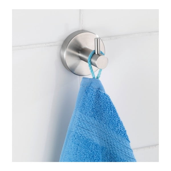 Cârlig argintiu mat de montat pe perete din oțel inoxidabil Bosio – Wenko-image-2