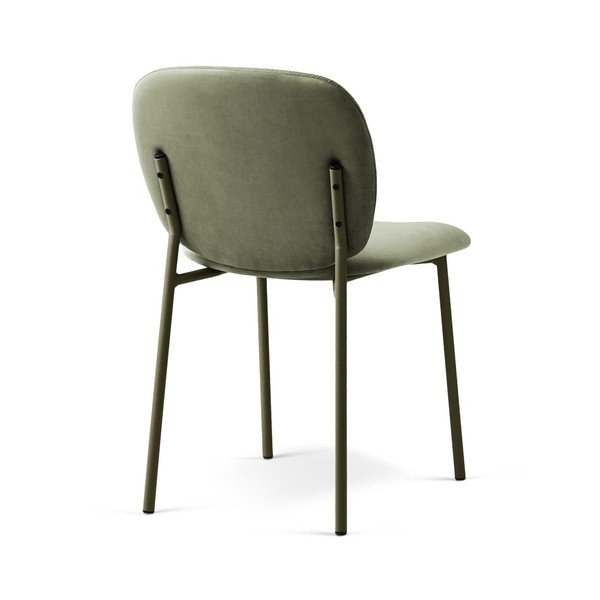 Scaun de dining verde salvie stivuibil tapițat Caroline – Micadoni -image-2