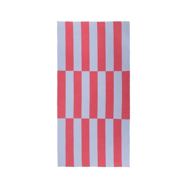 Prosop de plajă roșu/albastru deschis din bumbac 100x160 cm Su – noo.ma